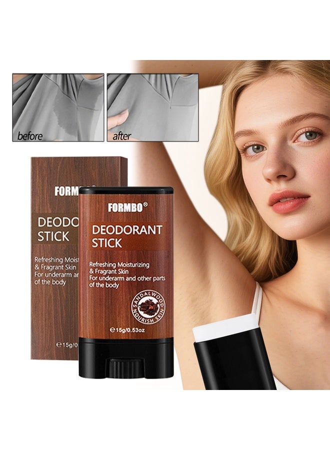 FORMBO Antiperspirant and Deodorant Body Cream 15g - Underarm Deodorant Body Cream with Reduced Odor - Long-lasting Fragrance - Body Stick - Dry-Fitting Antiperspirant Stick # Sandalwood - Image 1